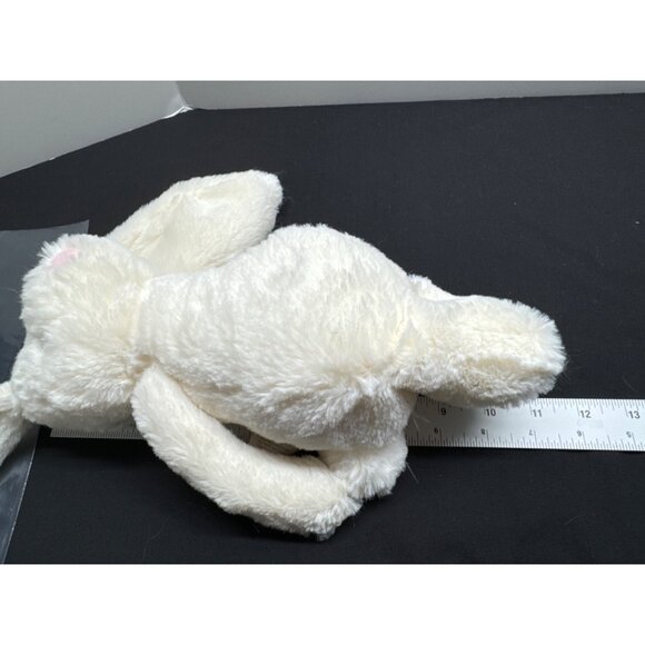 Baby Ganz White Soft Bunny Pellet Bottom Weighted 10" - Picture 6 of 9